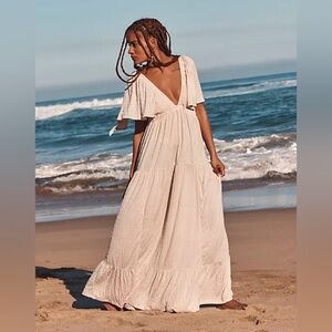 Free People La La Maxi In Salt Size Large